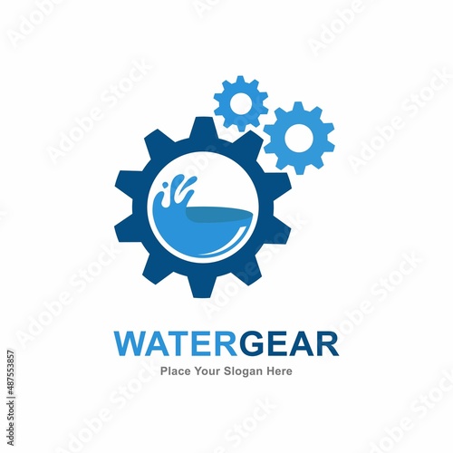 Water gear vector logo design. Suitable for business, web, industrial, technology and art