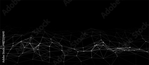 Technological wave of dots and lines. Technology background concept. Big data visualizations. Network connections. Vector illustration for website.
