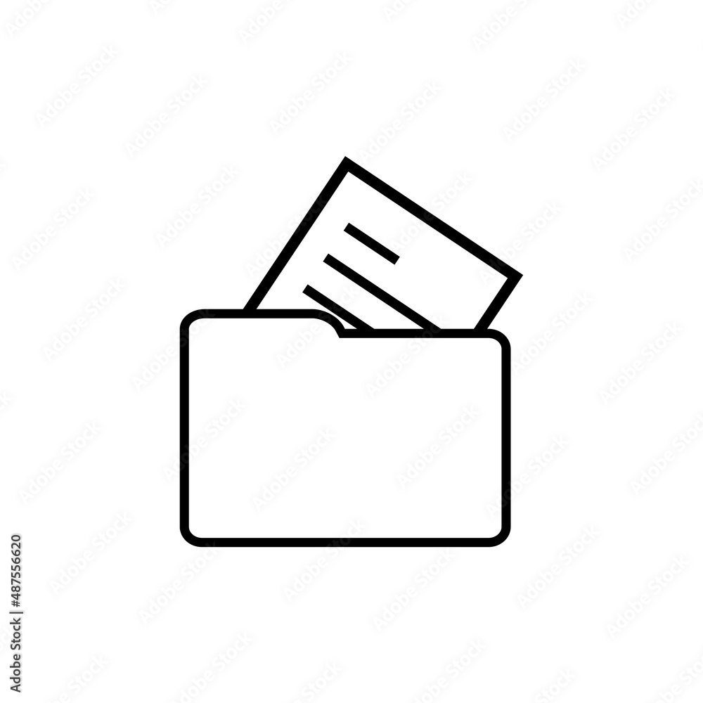 Folder line icon, vector outline logo isolated on white background Folder line icon, vector outline logo isolated on white background