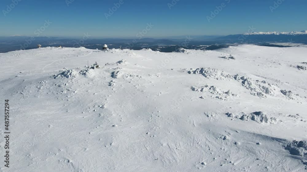 Aerial Winter view of Vitosha Mountain near Cherni Vrah peak, Sofia City Region, Bulgaria Aerial Winter view of Vitosha Mountain near Cherni Vrah peak, Sofia City Region, Bulgaria
