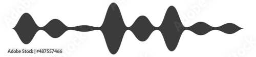 Sound wave form. Audio frequency curved shape