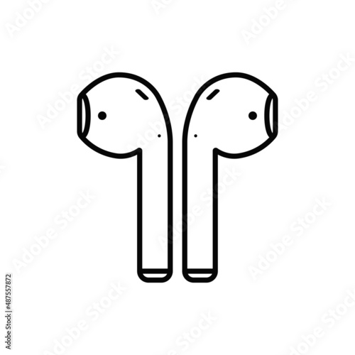 Earphone icon vector, UI sign.