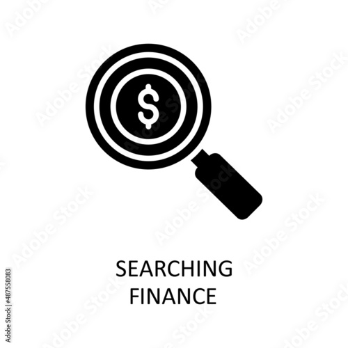 Searching Finance Vector Solid Icon Design illustration. Banking and Payment Symbol on White background EPS 10 File