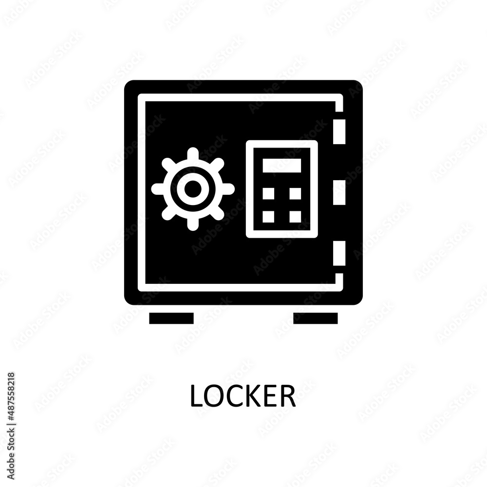 Locker Vector Solid Icon Design illustration. Banking and Payment Symbol on White background EPS 10 File Locker Vector Solid Icon Design illustration. Banking and Payment Symbol on White background EPS 10 File