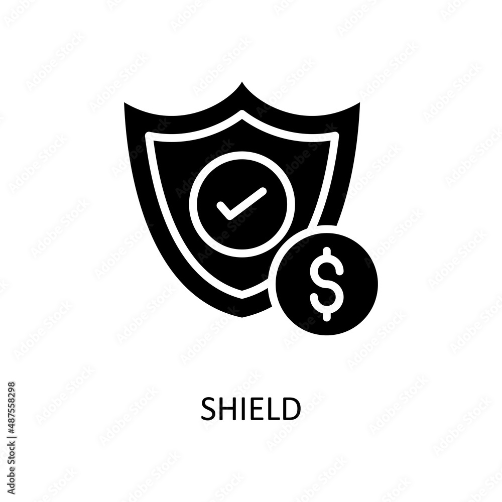 Shield Vector Solid Icon Design illustration. Banking and Payment Symbol on White background EPS 10 File Shield Vector Solid Icon Design illustration. Banking and Payment Symbol on White background EPS 10 File