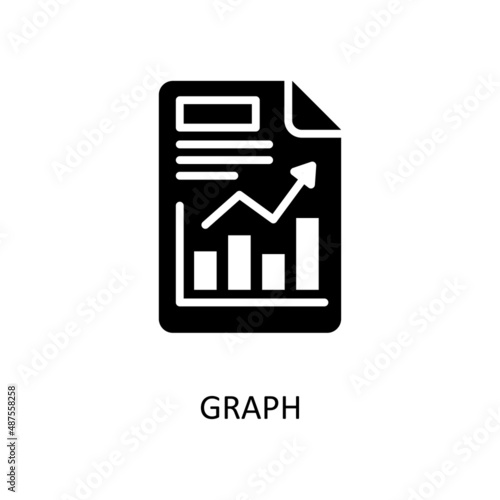 Graph Vector Solid Icon Design illustration. Banking and Payment Symbol on White background EPS 10 File