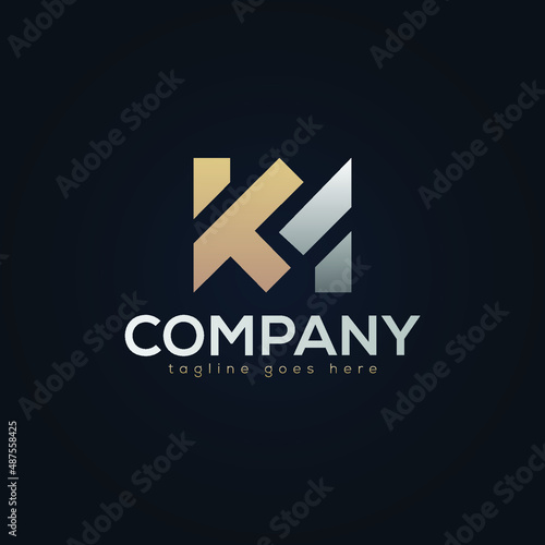 K M Letter Monogram Logo Concept Design
