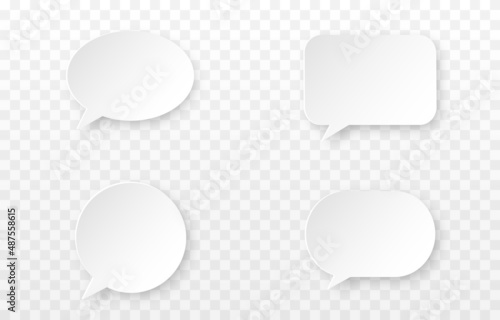 PNG vector speech bubbles. Set of speech bubbles on isolated transparent background. Speech, dialogue, communication, comics. PNG.