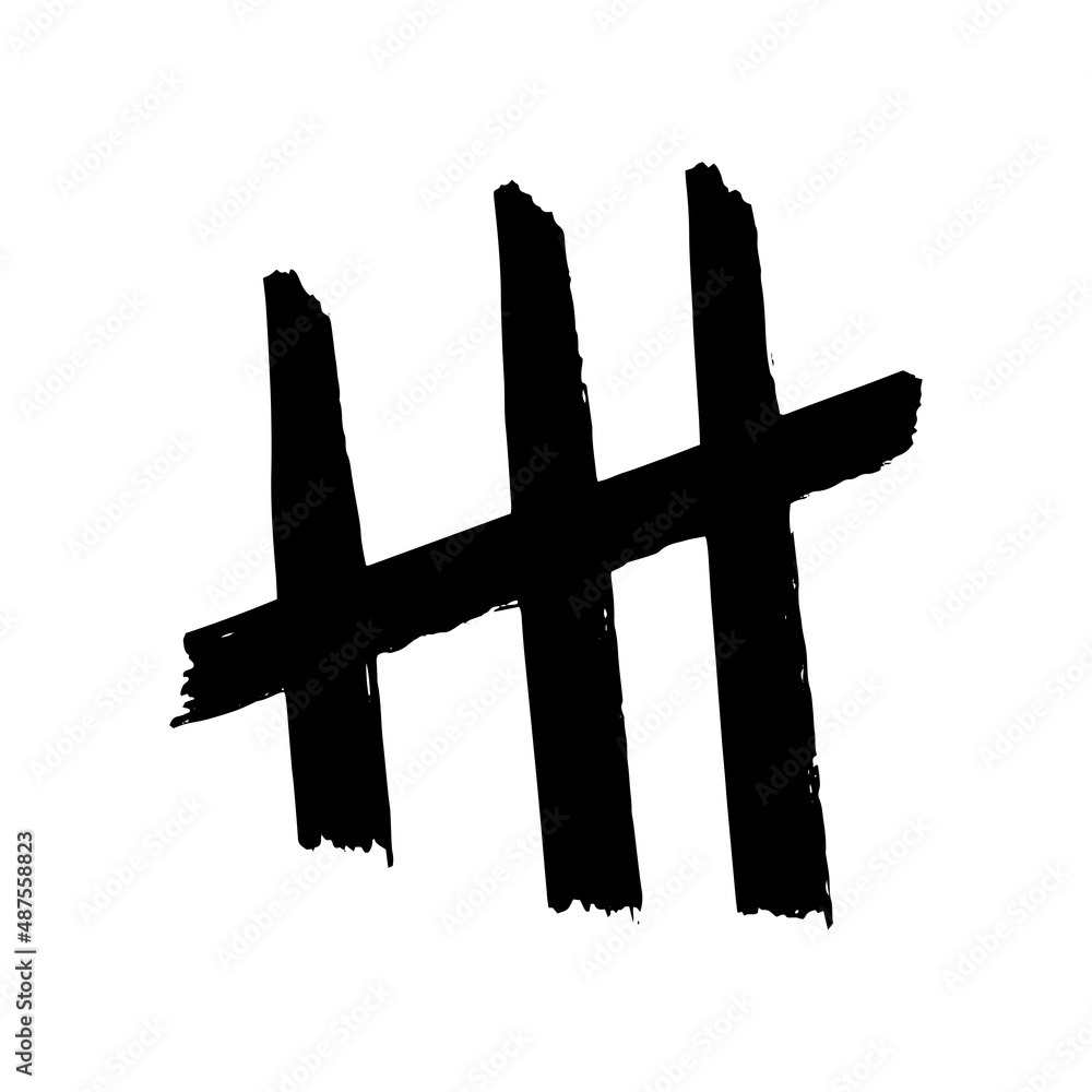 Obraz premium The counting marks on the white wall. Counting characters. Vector illustration of counting days in prison.