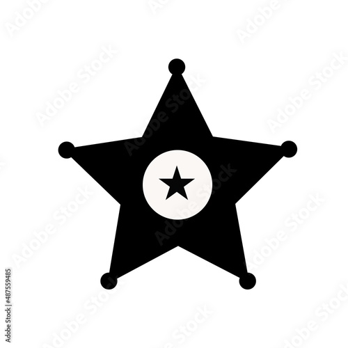 Sheriff icon. Simple filled sheriff vector icon. On white background.