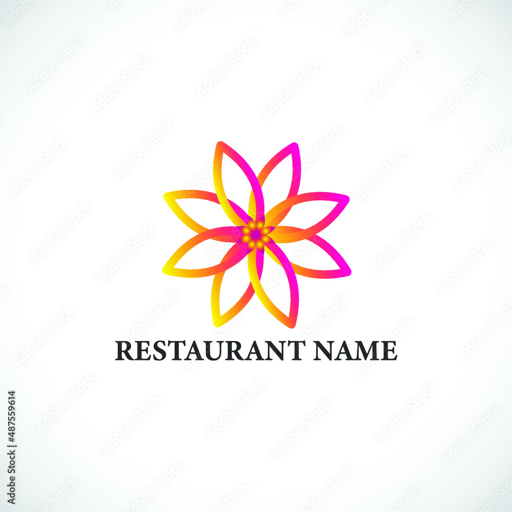 Lotus Restaurant Logo Design, Spoon, Vector, EPS Lotus Restaurant Logo Design, Spoon, Vector, EPS