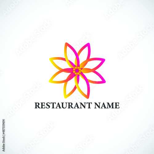 Lotus Restaurant Logo Design  Spoon  Vector  EPS