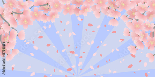 桜　舞う　青空