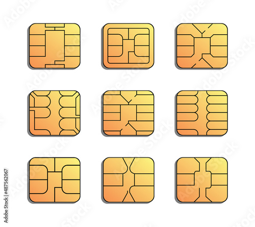 realistic sim card cellular or mobile cellular phone sim card or chip set mobile phone. 