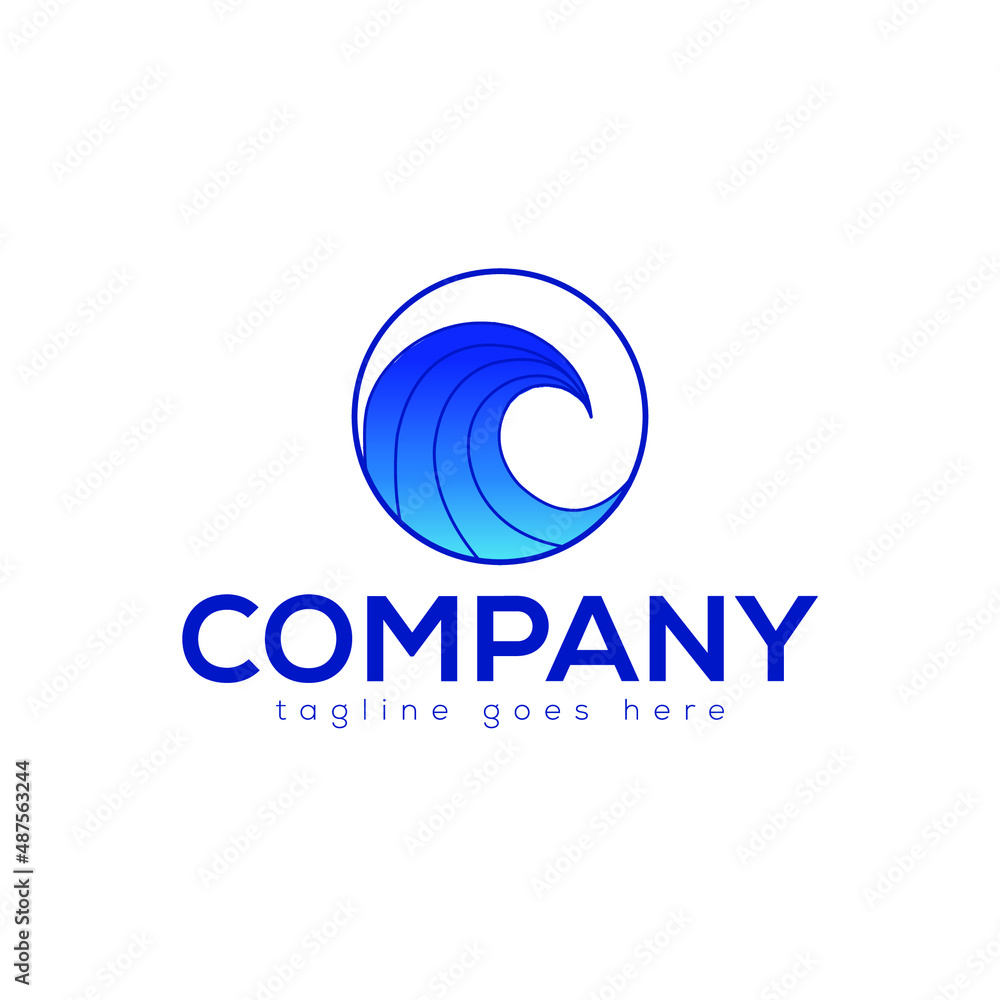 Blue Wave Logo Concept Design