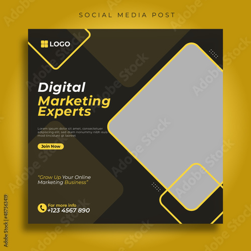 Digital marketing social media and Instagram post template banner