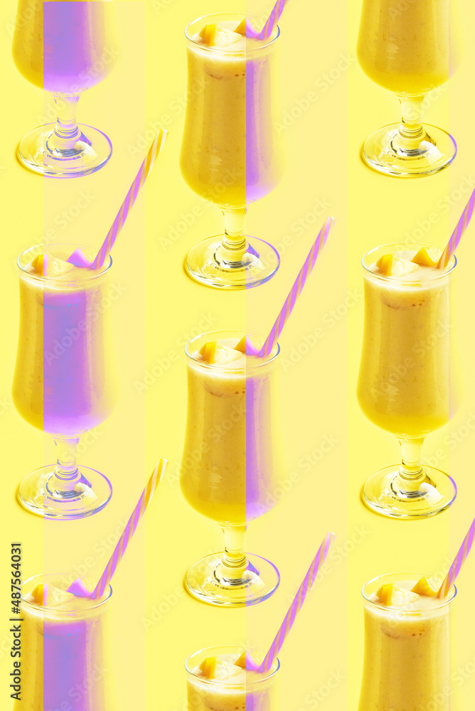 Mango smoothie repetition background.