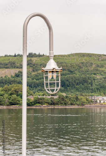 Traditional lamp on the Waverley paddleboat steamer, Dunoon, Scotland, UK photo