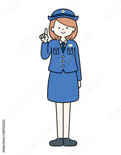 指を差す警察　女性
