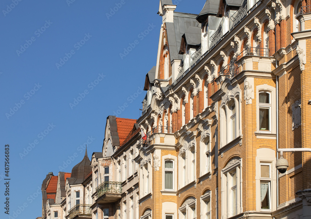 Poznan, Poland - Streets and architecture around the market square. Spring in the Old town.