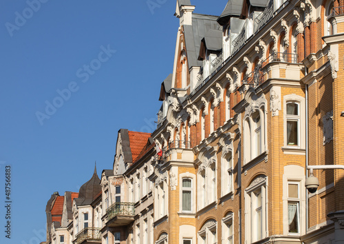 Poznan  Poland - Streets and architecture around the market square. Spring in the Old town.