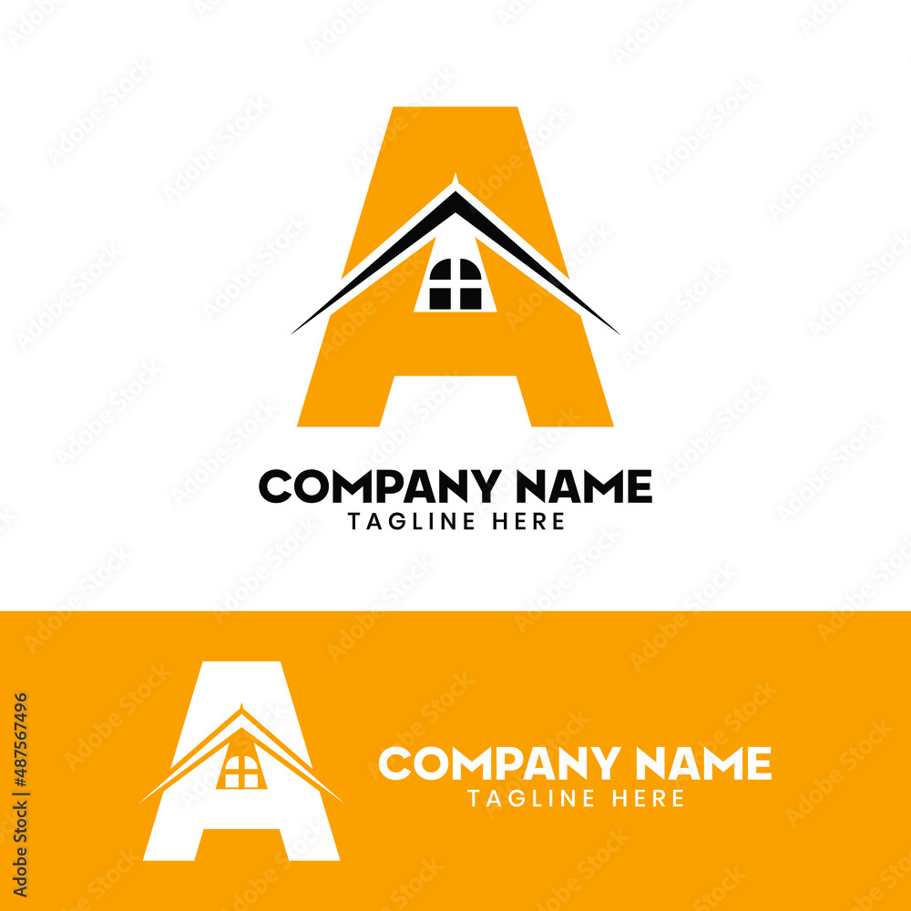Initial letter A real estate logo vector, initial letter a house logo Initial letter A real estate logo vector, initial letter a house logo