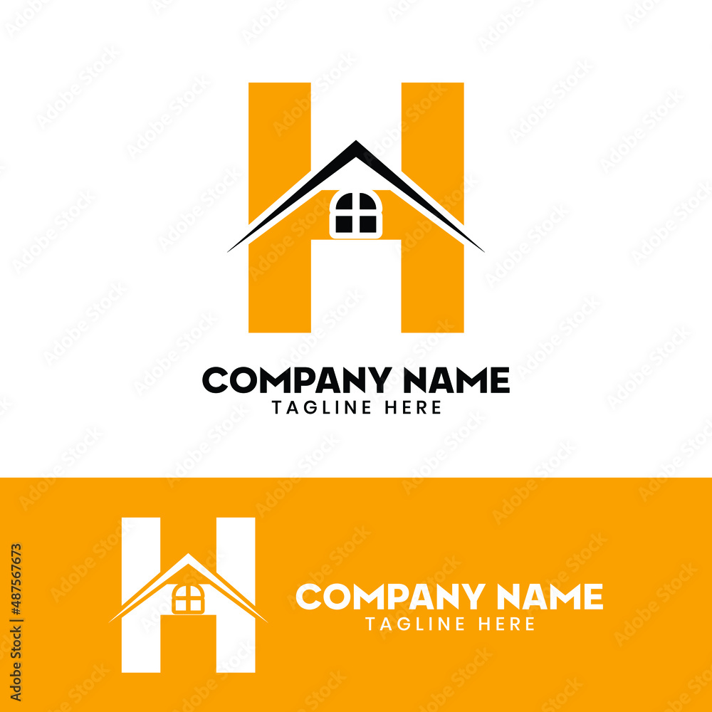 Initial letter H real estate logo vector, initial letter H house logo Initial letter H real estate logo vector, initial letter H house logo