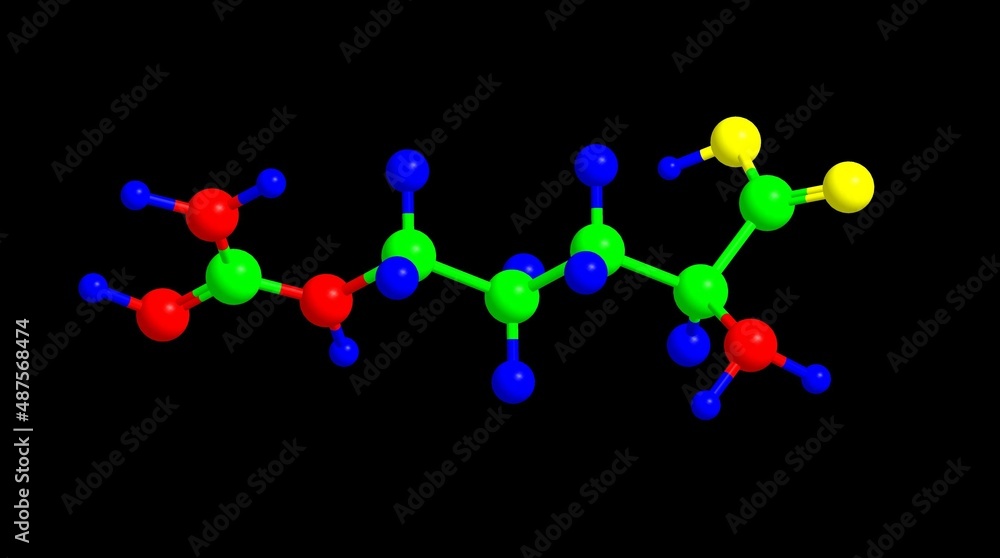 Molecular structure of arginine - 3D rendering Molecular structure of arginine - 3D rendering