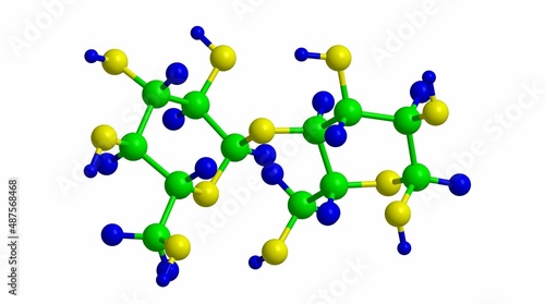 Canvastavla Molecular structure of maltose, 3D rendering