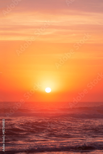 Gold coast beach colourful sky at sunrise