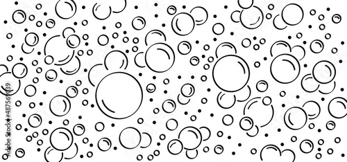 Sparkling water background. Water drops. Cartoon bath soap with lather silhouette. Soap with foam and bubbles. Clean water Vector icon or symbol.