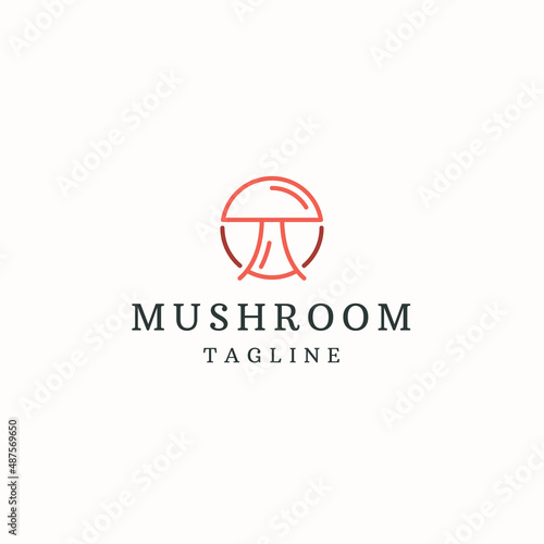 Mushroom logo icon design template flat vector