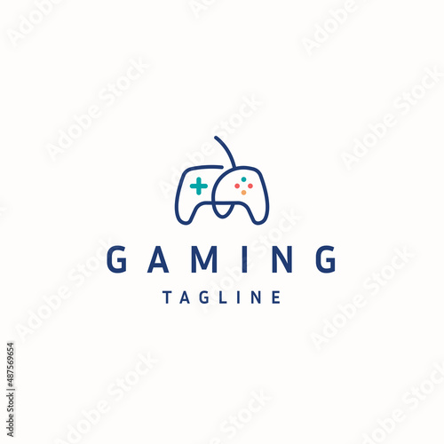 Joystick or joypad gaming logo icon design template flat vector
