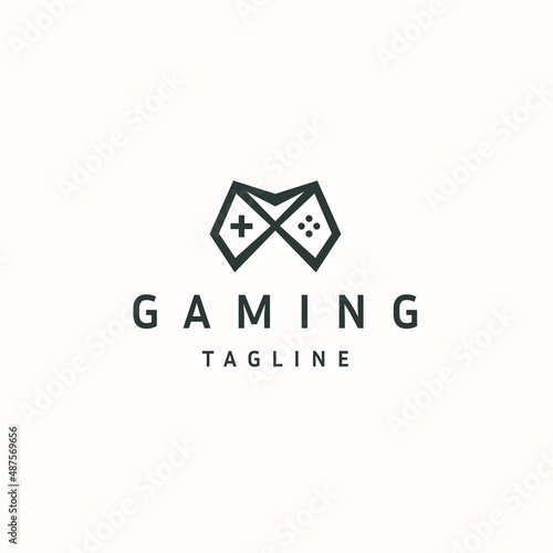 Joystick or joypad gaming logo icon design template flat vector