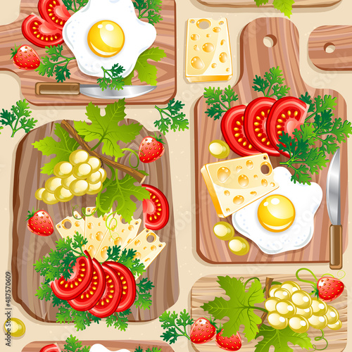 Seamless breakfast pattern
