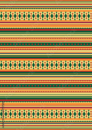 Ethnic geometrical seamless pattern. Mexican blanket pattern of bright colors. Tribal ornament. Vector