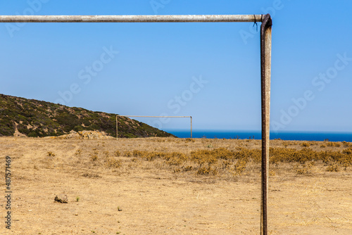 Il campo sportivo dell'ex carcere di massima sicurezza all'Asinara