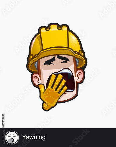 Construction Worker - Expressions - Yawning