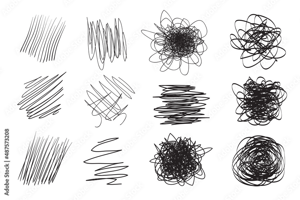 Backgrounds with array of lines. Intricate chaotic textures. Wavy backdrops. Hand drawn tangled patterns. Black and white illustration. Elements for posters and flyers Backgrounds with array of lines. Intricate chaotic textures. Wavy backdrops. Hand drawn tangled patterns. Black and white illustration. Elements for posters and flyers