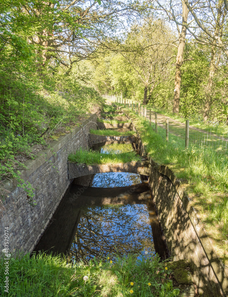 The old disused mill channels at Worthington Lakes, Standish, Lancashire, UK The old disused mill channels at Worthington Lakes, Standish, Lancashire, UK