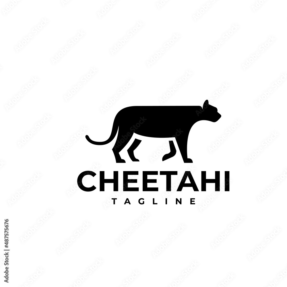 illustration vector graphic template of cheetah silhouette logo