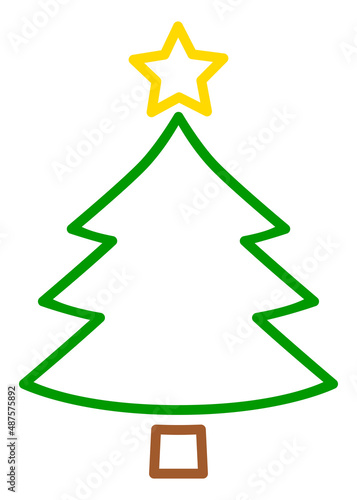 Outline christmas tree icon. Line xmas vector illustration isolated on white background.