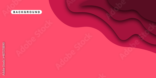 Vector 3D abstract background with paper cut shapes,Paper craft landscape with gradient fade colors, illustration,Vector, wave