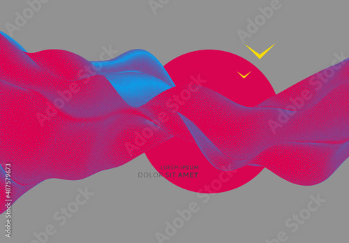 3D wavy background with dynamic effect. Abstract vector illustration for flyer, brochure, booklet and websites design.