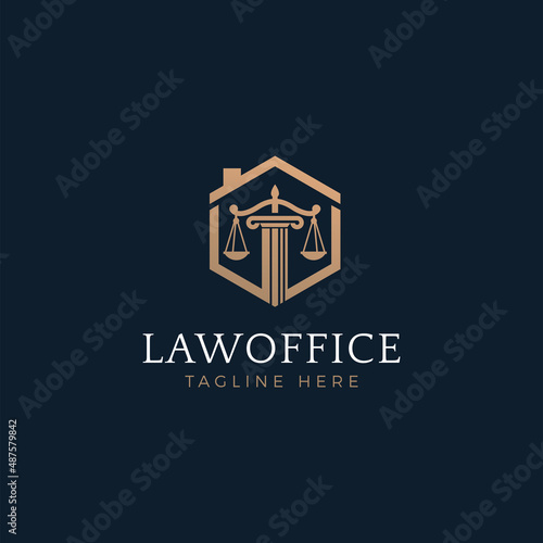 attorney law firm office logo design vector illustration
