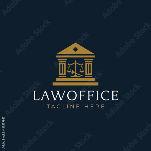 attorney law firm office logo design vector illustration