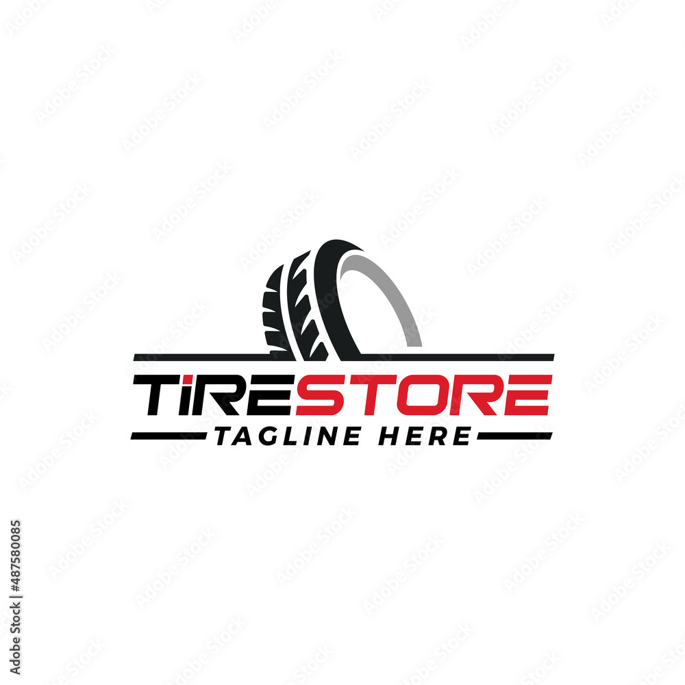 creative tire logo, tire store logo design vector illustration Stock