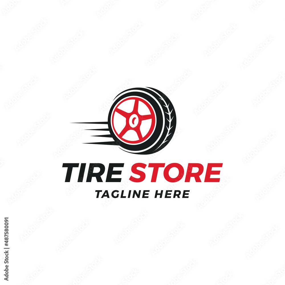 creative tire logo, tire store logo design vector illustration Stock