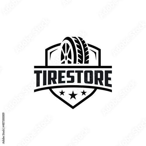creative tire logo, tire store logo design vector illustration