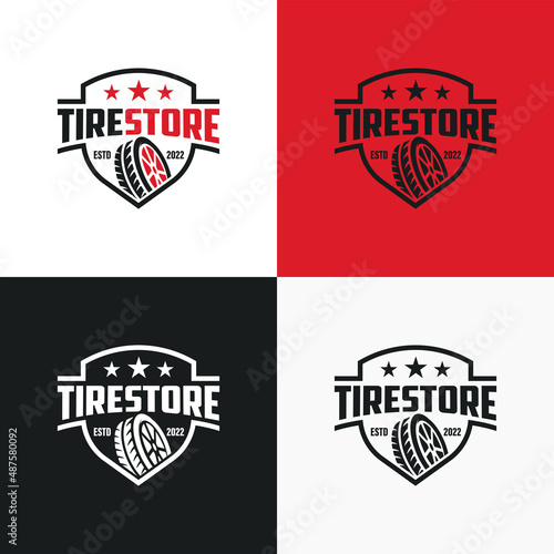 creative tire logo, tire store logo design vector illustration